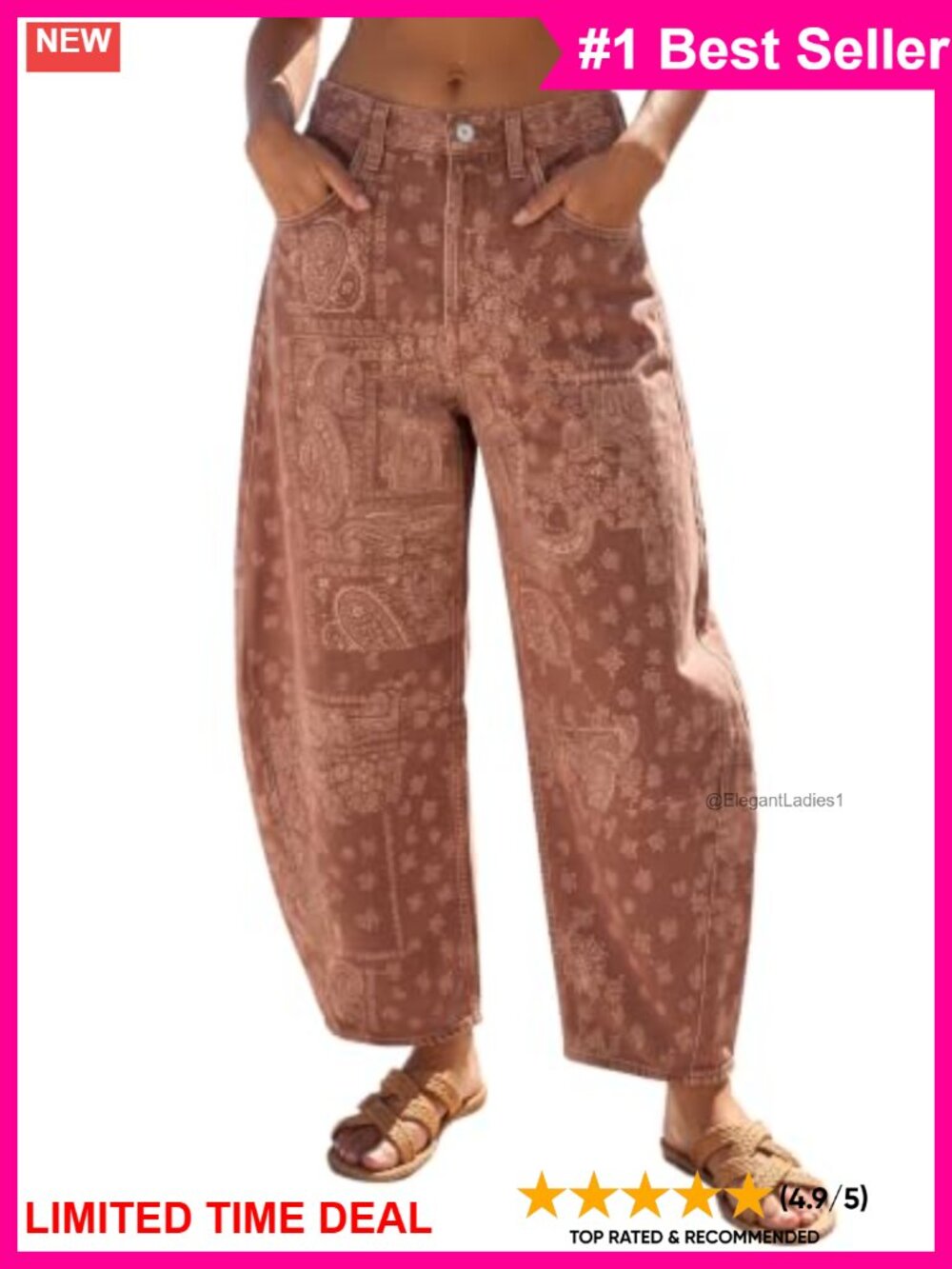 Barrel Jeans Wide Leg Cotton Blend Elastic Waist Y2K Boyfriend Denim Pants